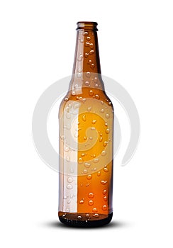 Empty brown beer bottle