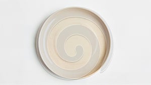 Empty Brown Ceramic Plate Isolated Top View