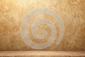 Empty Brown Cream Color Texture Pattern Cement Wall Studio Background. Used for Presenting Cosmetic Nature Products for Sale photo