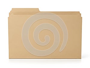 Empty brown file folder on white background