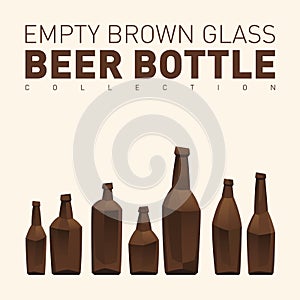 Empty brown glass beer bottles