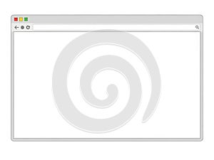 Empty browser window isolated on white background