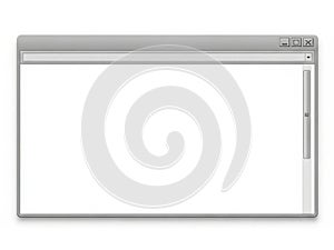 Empty browser window isolated on white background