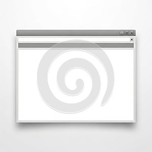 Empty browser window isolated on white background
