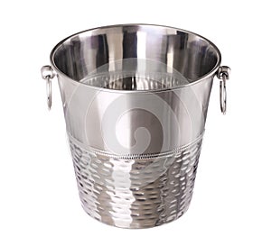 Empty bucket for champagne bottle isolated on a white