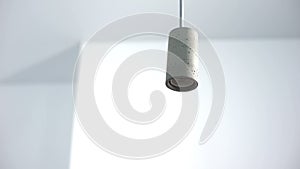 Empty bulb holder hanging from ceiling, replacement of electrical equipment