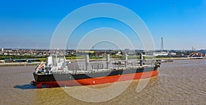 Empty bulk carrier cargo ship