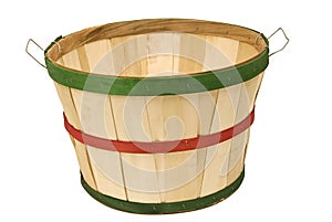 Empty Bushel Basket isolated On White Revised photo