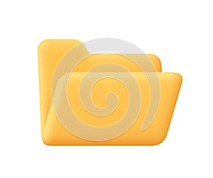 Empty business folder for documents. File management concept. 3d vector icon. Cartoon minimal style
