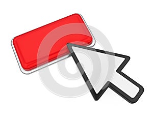 Empty Button with Mouse Cursor Isolated
