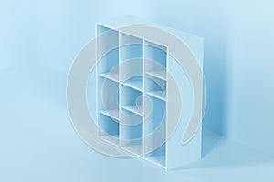 Empty cabinet in the empty new house, 3d rendering