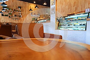 Empty cafe or bar interior, daytime