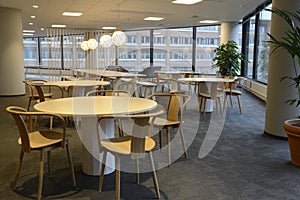 An empty cafeteria interior shot