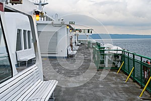 Empty car ferry passenger deck