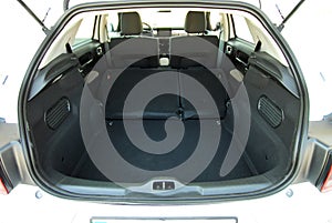 Empty car trunk with folded seats