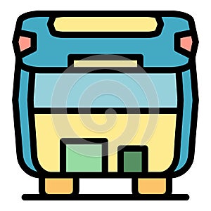 Empty car trunk icon color outline vector