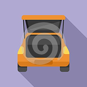 Empty car trunk icon flat vector. Vehicle door