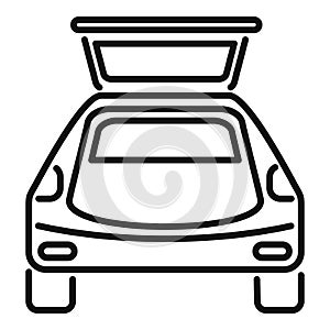 Empty car trunk icon outline vector. Vehicle door