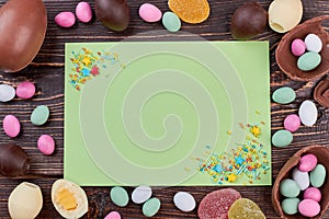 Empty card with sprinkle dots.