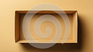 Empty Cardboard Box On Beige Background