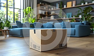 AI-Generated Package in Modern Living Room