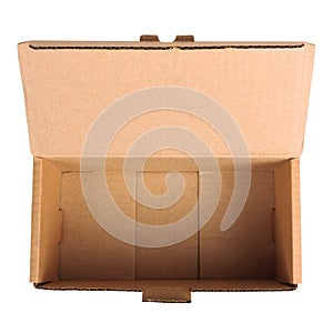 Empty cardboard box. POV