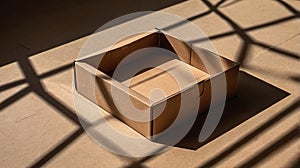Empty Cardboard Box with Shadow Play