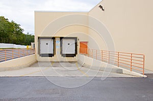 Empty cargo loading bay dock