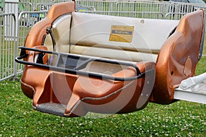 Empty carnival ride at fairgrounds