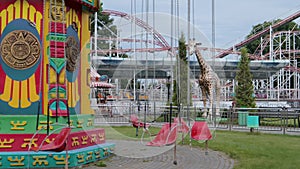 Empty carousels in the amusement park nobody apocalipsis quarantine
