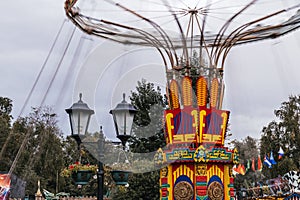Empty carousels in the amusement park nobody apocalipsis quarantine photo