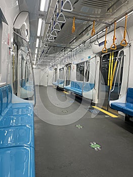 Empty carriages on MRT Jakarta Indonesia