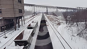 Empty carriages in a winter pore