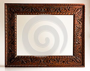 Empty carved picture frame