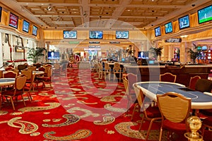 Empty Casino Poker Tables Wynn Las Vegas