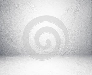 Empty cement room in perspective view