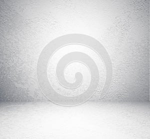 Empty cement room in perspective view