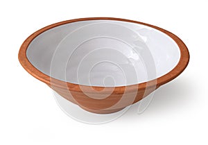 empty ceramic bowl isolated