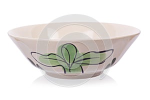Empty ceramic bowl isolated on white background, clipping paths