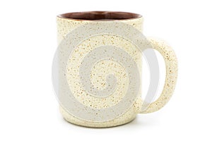 Empty ceramic coffee cup isolated on white background