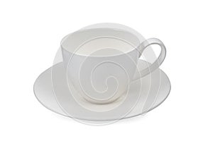 Empty ceramic coffee cup isolated on white background with clipping path