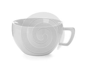 Empty ceramic cup isolated