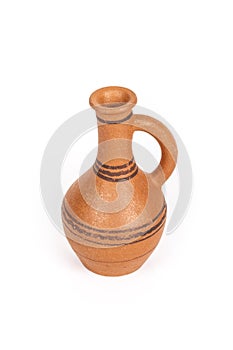 Empty ceramic jag on a white background