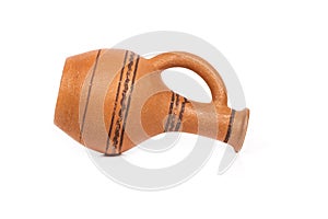 Empty ceramic jag on a white background