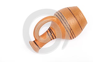 Empty ceramic jag on a white background