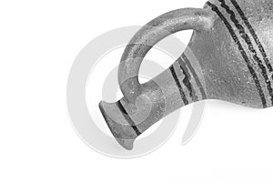 Empty ceramic jag on a white background. Toned