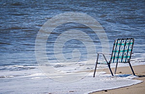 Empty chair at the beach