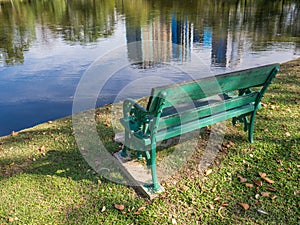 Empty chair in park