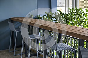 Empty chair and table at terrace