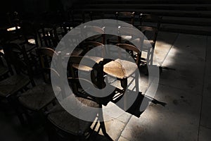 Empty chairs in the Cathedral photo